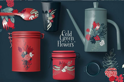 復(fù)古質(zhì)樸簡(jiǎn)單花卉元素花簇產(chǎn)品插畫(huà)裝飾素材