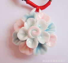 景德鎮(zhèn)陶瓷飾品青花瓷蓮花項鏈復古素雅時尚個性手工編織廠家直銷價格 廠家 圖片